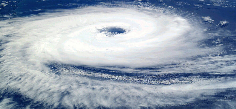 A view of a hurricane from space.