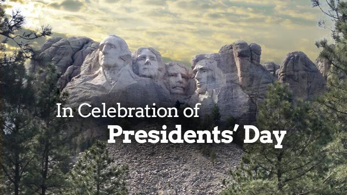 In Celebration of Presidents' Day. The Heads of Mount Rushmore. 
